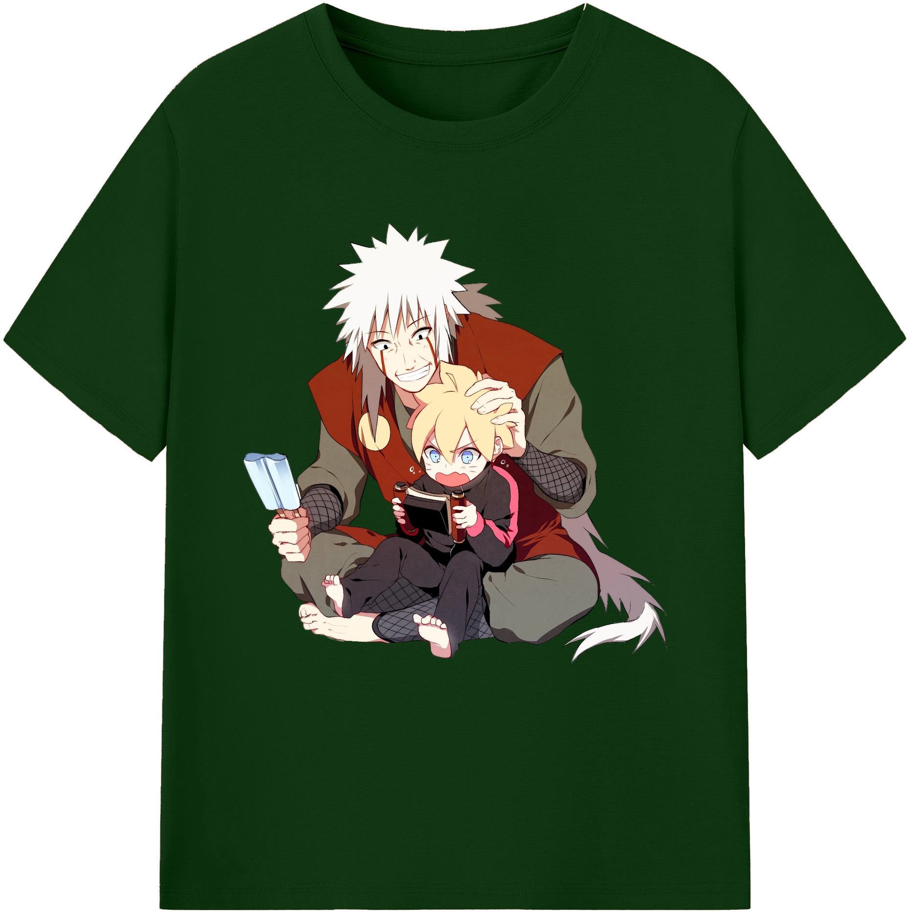 （画像用） NARUTO -ナルト- 自来也（じらいや） Jiraiya 綿100％半袖Tシャツ（フロントプリント）